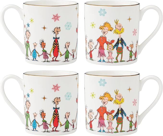 Lenox 895054 Merry Grinchmas Mugs, Set of 4, 14oz, Christmas Drinkware Set, Holiday Hosting | Amazon (US)