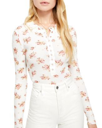 One Of The Girls Floral Henley Tee | Bloomingdale's (US)