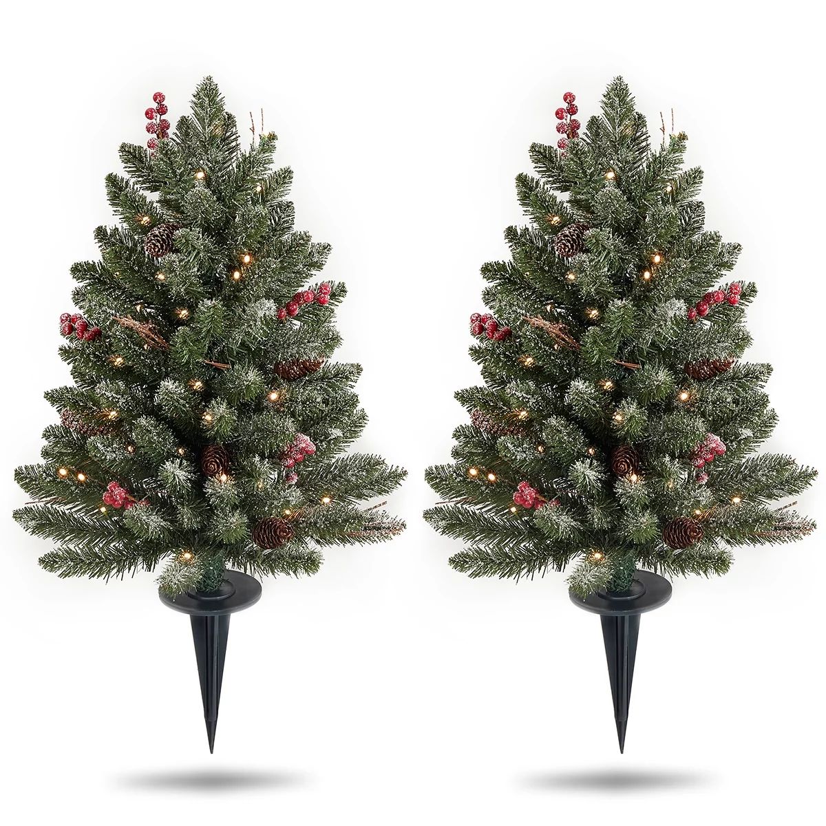 HEAO 2FT Pre-lit Artificial Mini Christmas Tree Tabletop Xmas Trees Holiday Décor for Entrance, ... | Walmart (US)