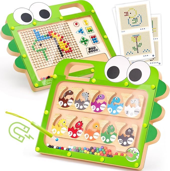 3 Year Old Boy Gift – Double-Sided Magnetic Color and Number Maze & Drawing Board – Preschool... | Amazon (US)