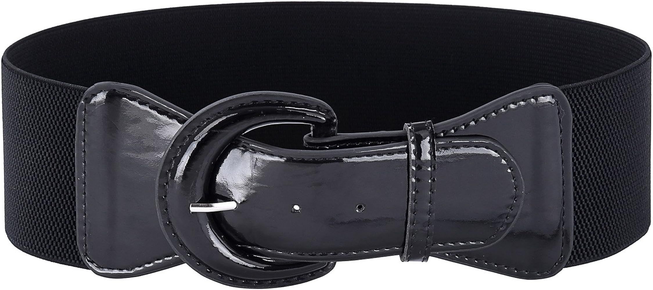 Women's Vintage Wide Stretchy Cinch Belt Leather Buckle Waist Belts | Amazon (US)