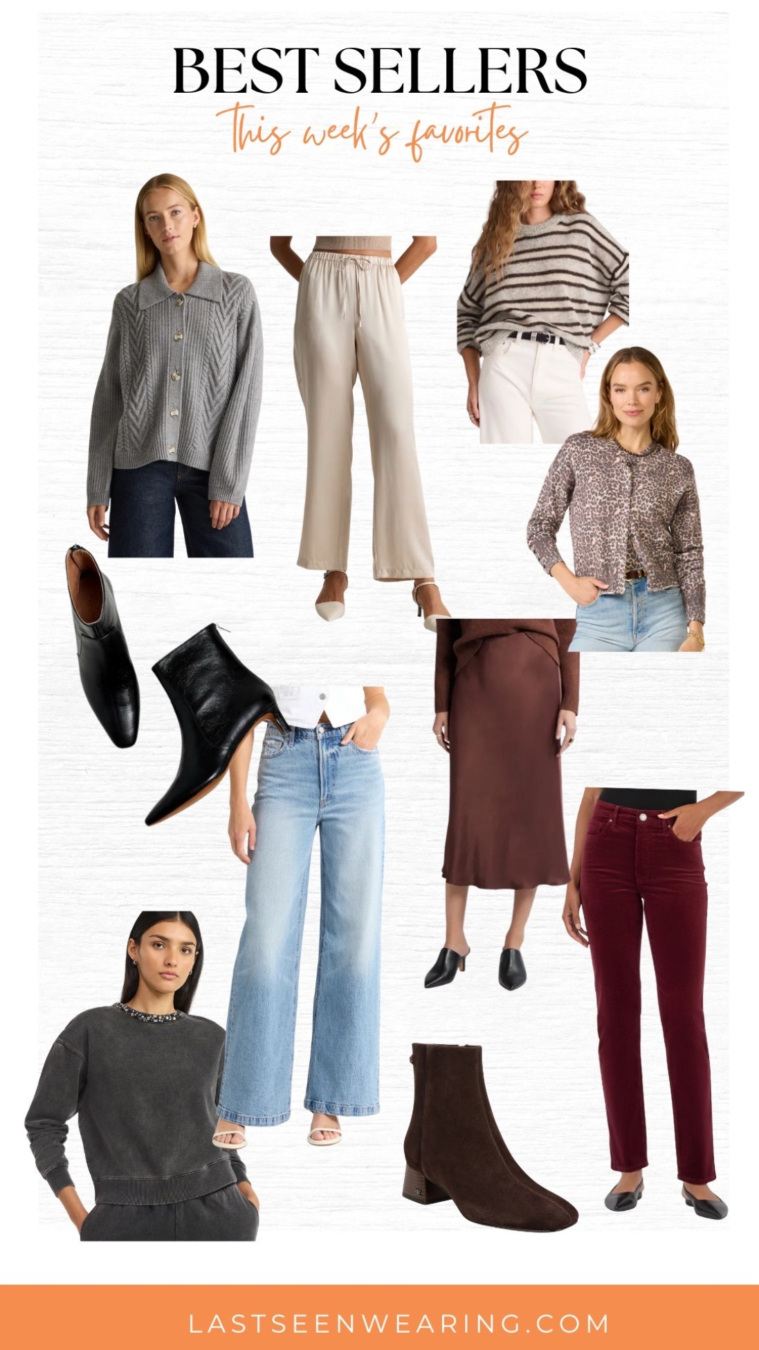 This Week’s Bestsellers
#leopardcardigan #widelegjeans #silkskirt