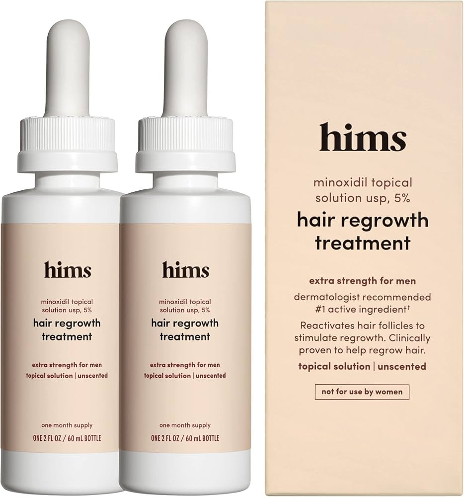 hims Extra Strength Hair Regrowth Treatment for Men with 5% Topical Minoxidil Solution for Hair L... | Amazon (US)