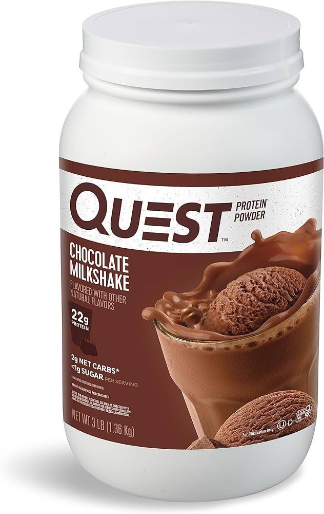 Quest Nutrition Chocolate Milkshake Protein Powder, 22g Protein, 1g Sugar, Low Carb, Gluten Free,... | Amazon (US)