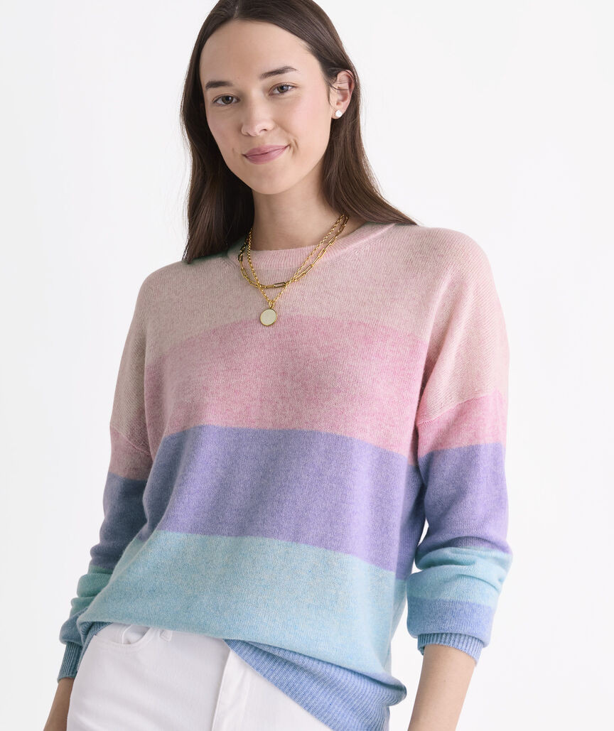 Seaspun Cashmere Multi Stripe Crew | vineyard vines