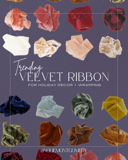 Loving the muted velvet silk ribbon trend for the holidays this year! I plan to use mine for gift wrap and for holiday decor. 🤎 Here is a round up of my favorite rich, textured, jewel toned ribbon!

TAGS: velvet ribbon. Silk ribbon. Gift wrap. Gift wrapping ideas. Vintage ribbon. Crushed velvet. Jewel tones. Vintage Christmas. Christmas wrapping. Christmas decor. Ornament hangers. Holiday decor. Holiday style  

#LTKstyletip #LTKSeasonal #LTKHoliday