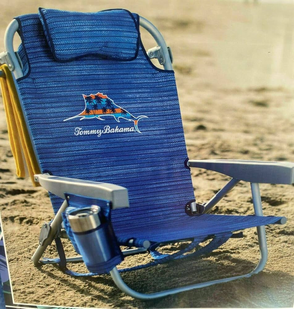 Tommy Bahama Backpack Beach Chair, Aluminum, Blue Sailfish | Amazon (US)