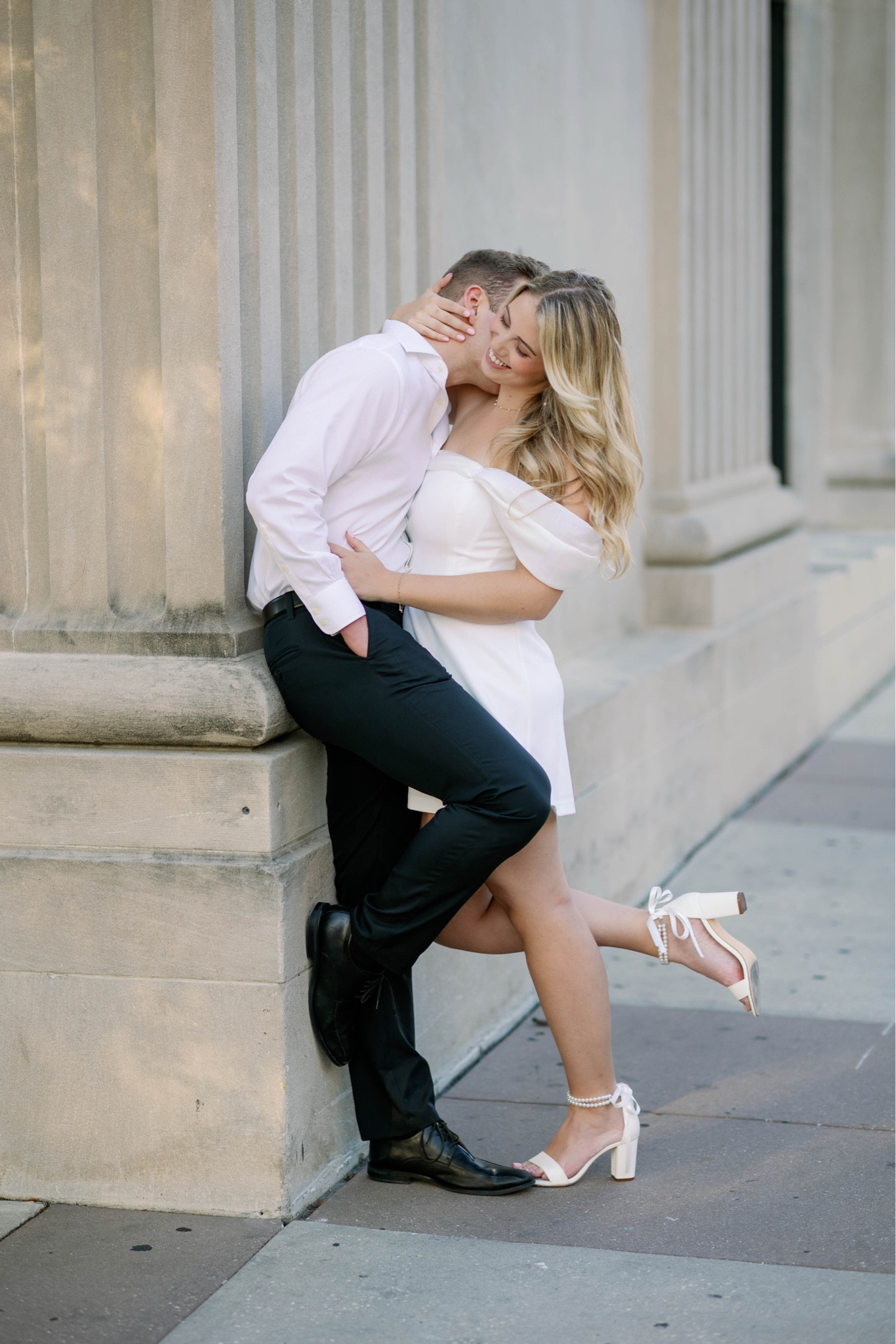 Engagement photos dress, bride, bridal dress, white dress, pearl shoes, pearl heels, engagement photos, engagement dress 

#LTKWedding