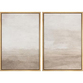 SIGNWIN Framed Canvas Print Wall Art Abstract Wave Pattern Modern Art Minimalist Neutral Decor fo... | Amazon (US)