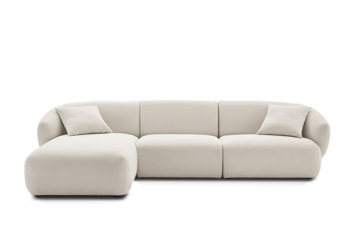 Auburn Bouclé Chaise Sectional Sofa | Castlery US