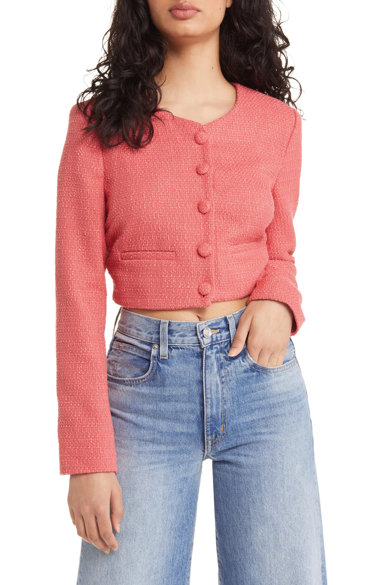 Open Edit Bouclé Crop Jacket | Nordstrom | Nordstrom