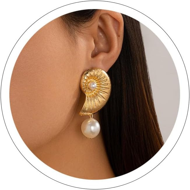 Starfish Earrings Beach Jewelry for Women Seashell Cowrie Puka Shell Earrings for Women Beach Ear... | Amazon (US)