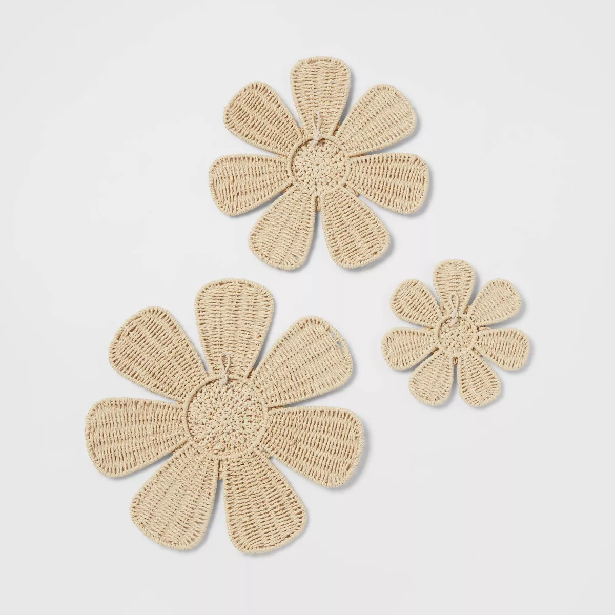 3pc Woven Flower Kids' Wall Décor Set - Pillowfort™ | Target