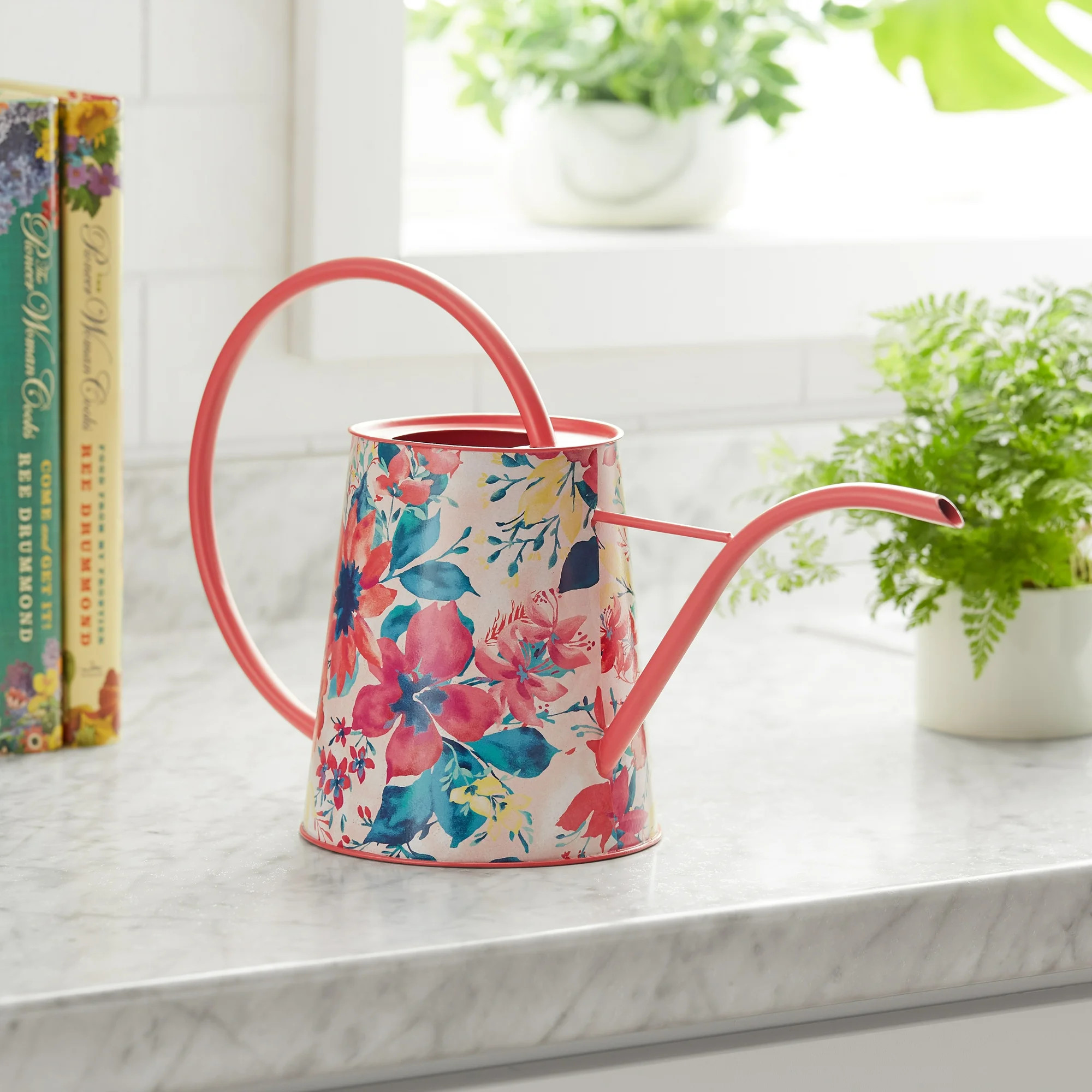 The Pioneer Woman 0.26 gal Indoor Fresh Floral Metal Watering Can | Walmart (US)