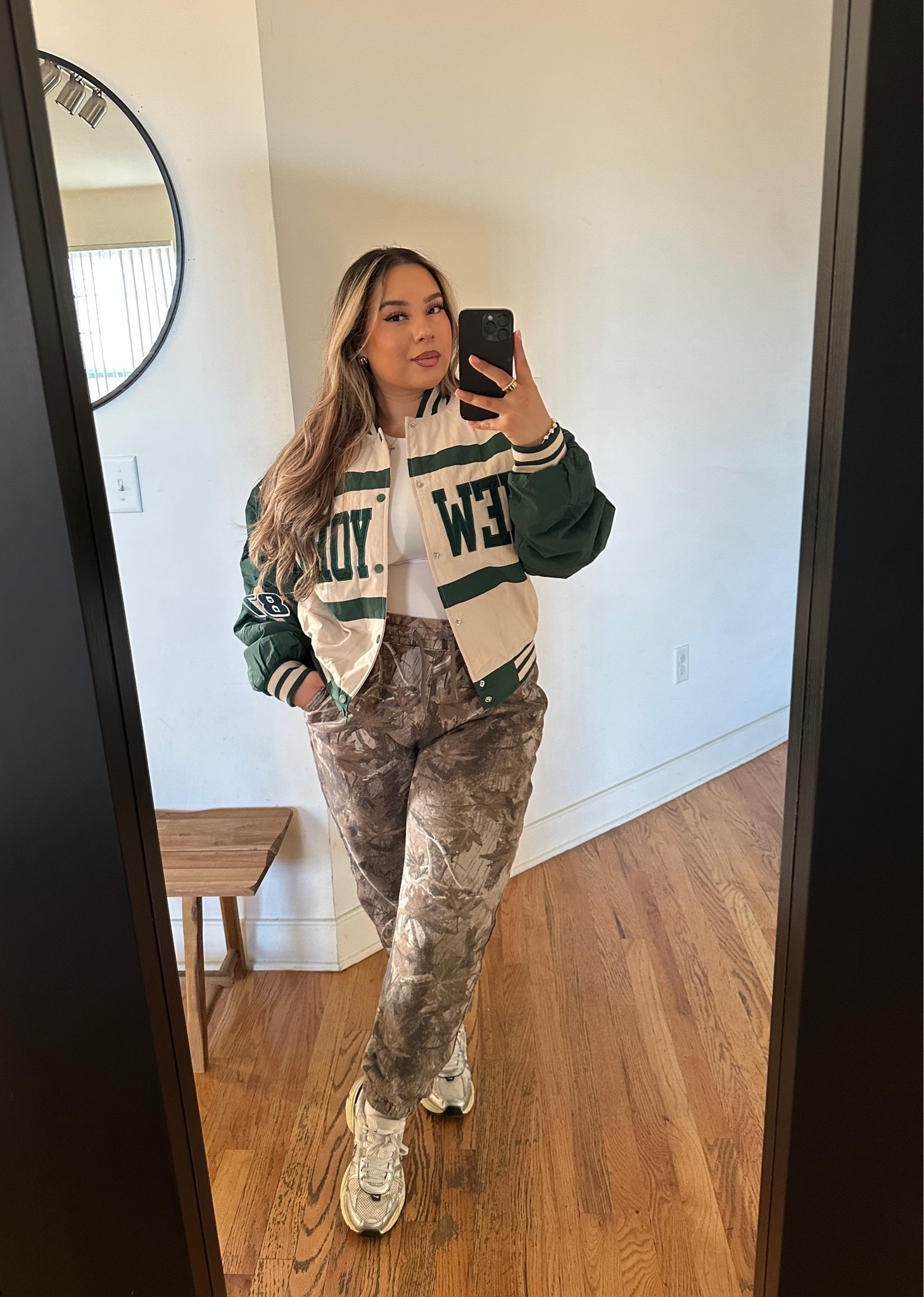 Comfy Cozy Outfit🌲👟 

Bomber is from FashionNova🔎New York Streets Bomber - im wearing a M 

Sweats are men’s and run a bit oversized I am in a M and it fits loose, I would size down here. 

#LTKCyberWeek #LTKStyleTip #LTKSeasonal