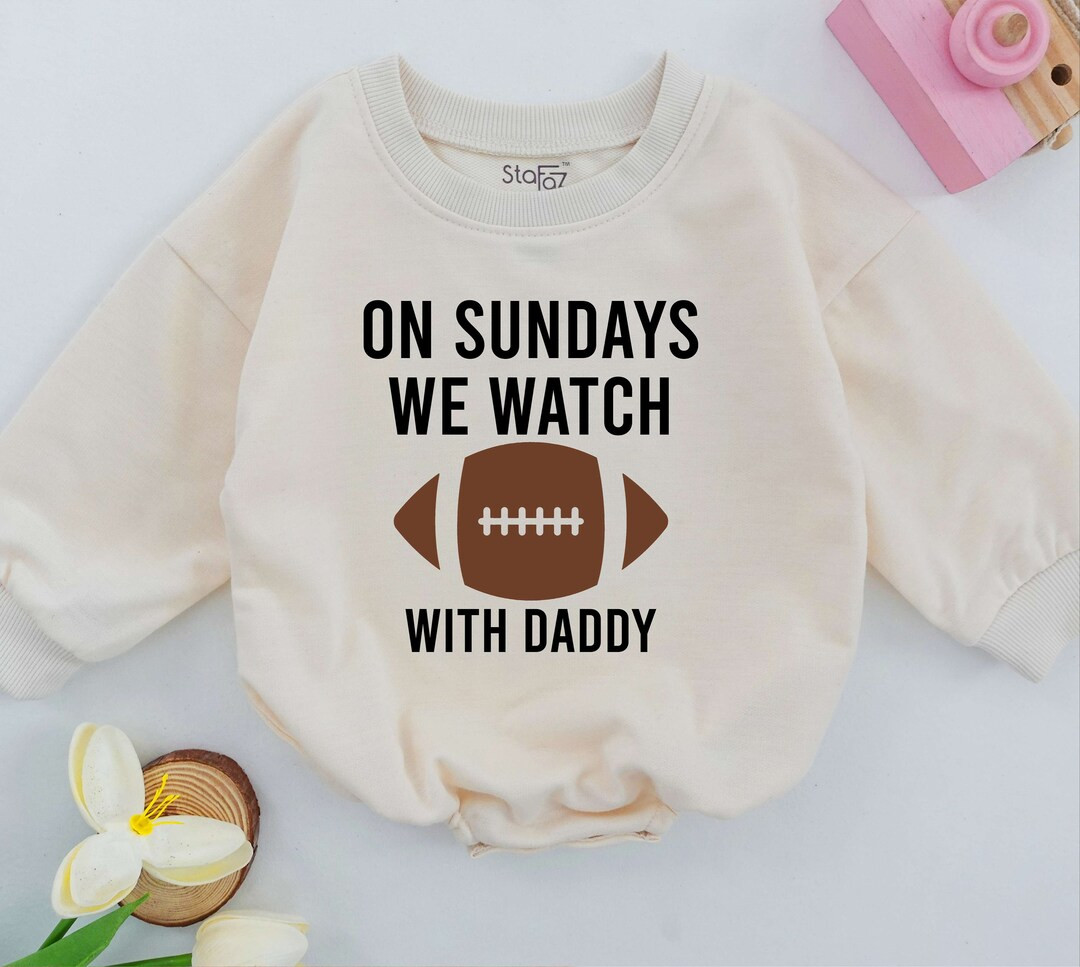 On Sundays We Watch Football With Daddy Baby One Piece - Etsy | Etsy (US)