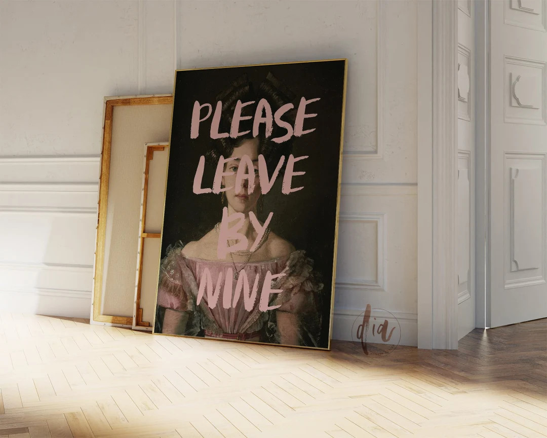 Altered Art Gallery Wall Print, Please Leave By Nine, Altered Victorian Painting, Trendy Wall Art... | Etsy (US)