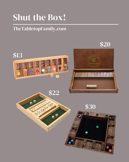 Shut the box. Great game for math practice. Fun to parties.

#LTKfamily #LTKkids #LTKfindsunder50