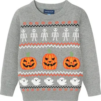 Kids' Halloween Fair Isle Cotton Blend Sweater | Nordstrom
