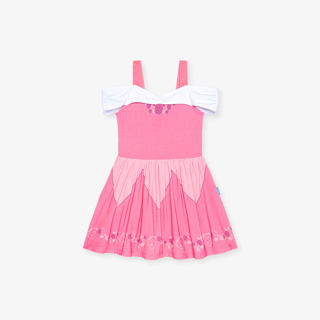 Princess Pink Off-the-shoulder Disney Sleeping Beauty Aurora Twirl Bodysuit Dress | Posh Peanut\u... | Posh Peanut