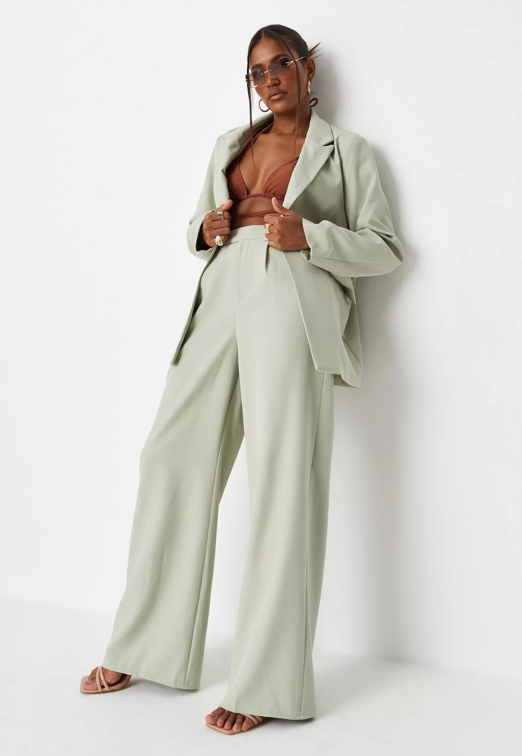 Sarah Ashcroft x Missguided Sage Co Ord Tailored Masculine Trousers | Missguided (UK & IE)