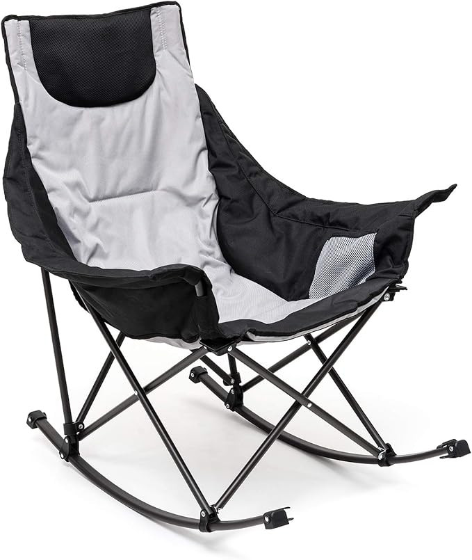 SUNNYFEEL Rocking Camping Chair, Luxury Padded Recliner, Oversized Folding Lawn Chair with Pocket... | Amazon (US)