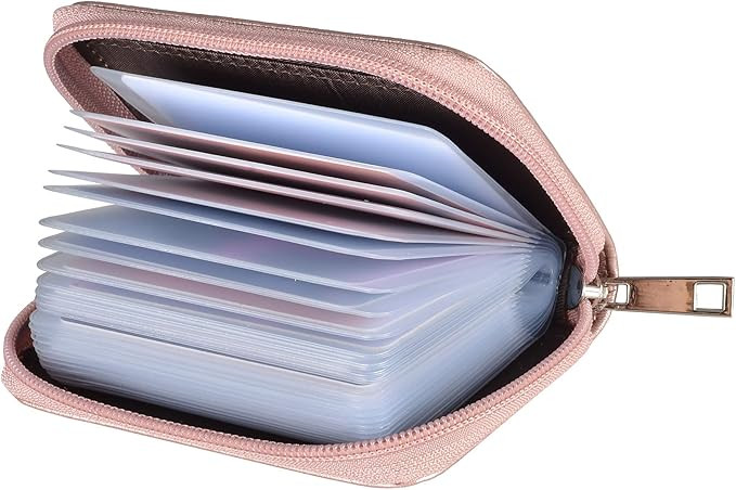 Easyoulife Genuine Leather Credit Card Holder Zipper Wallet With 26 Card Slots | Amazon (US)