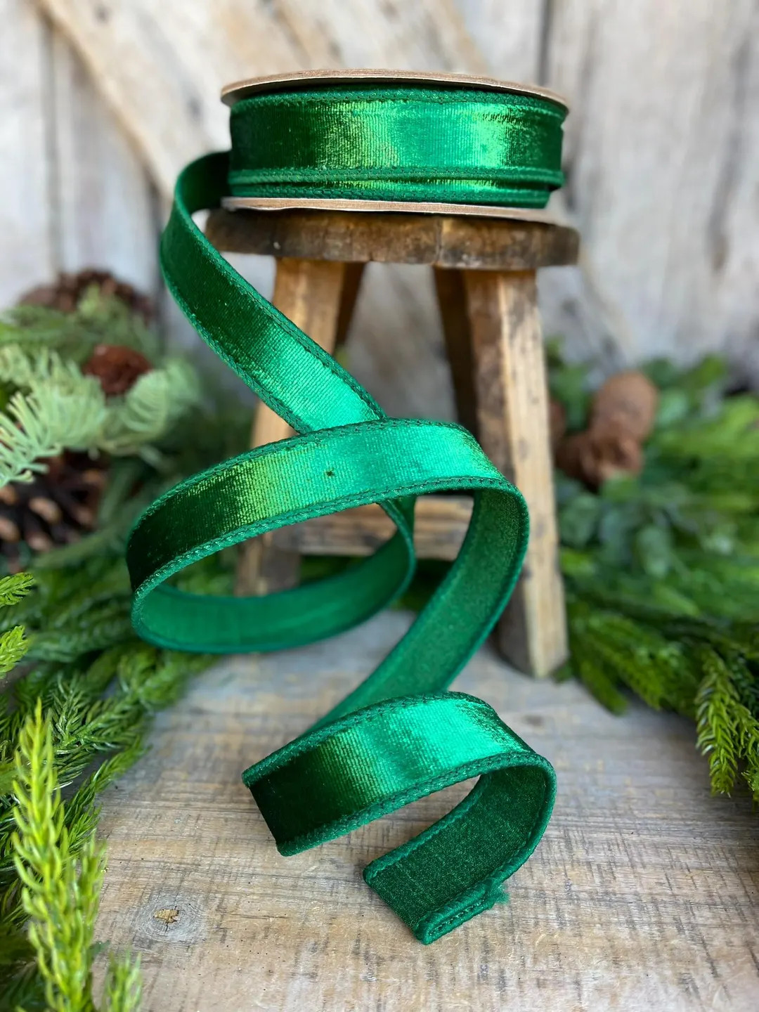 1" Green Velvet Ribbon, Emerald Green Velvet Ribbon, Christmas Ribbon, Dark Green Velvet Ribbon, ... | Etsy (US)