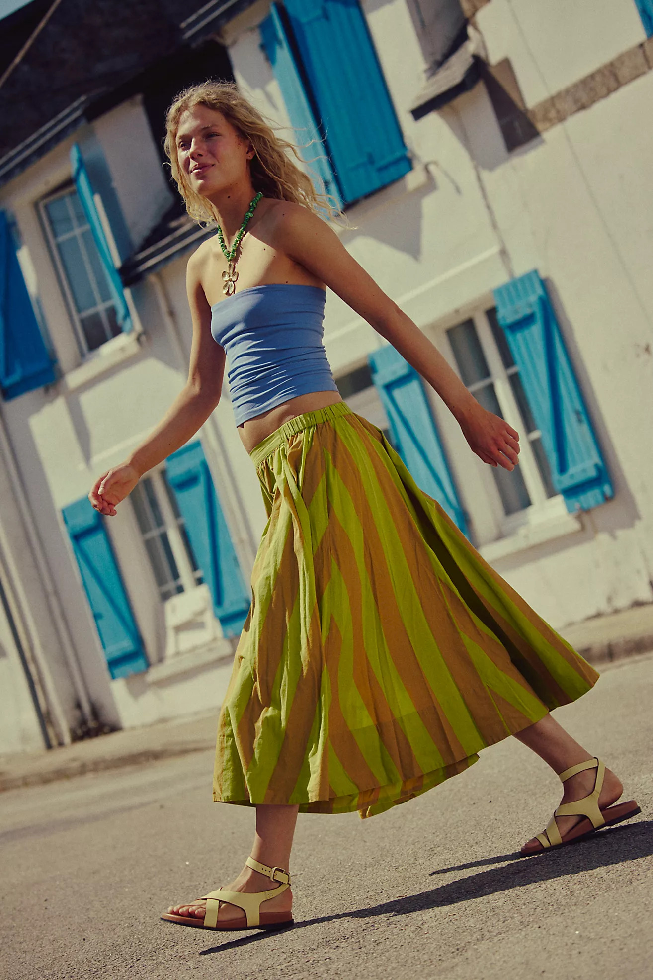 Lowen Striped Midi Skirt | Free People (UK)