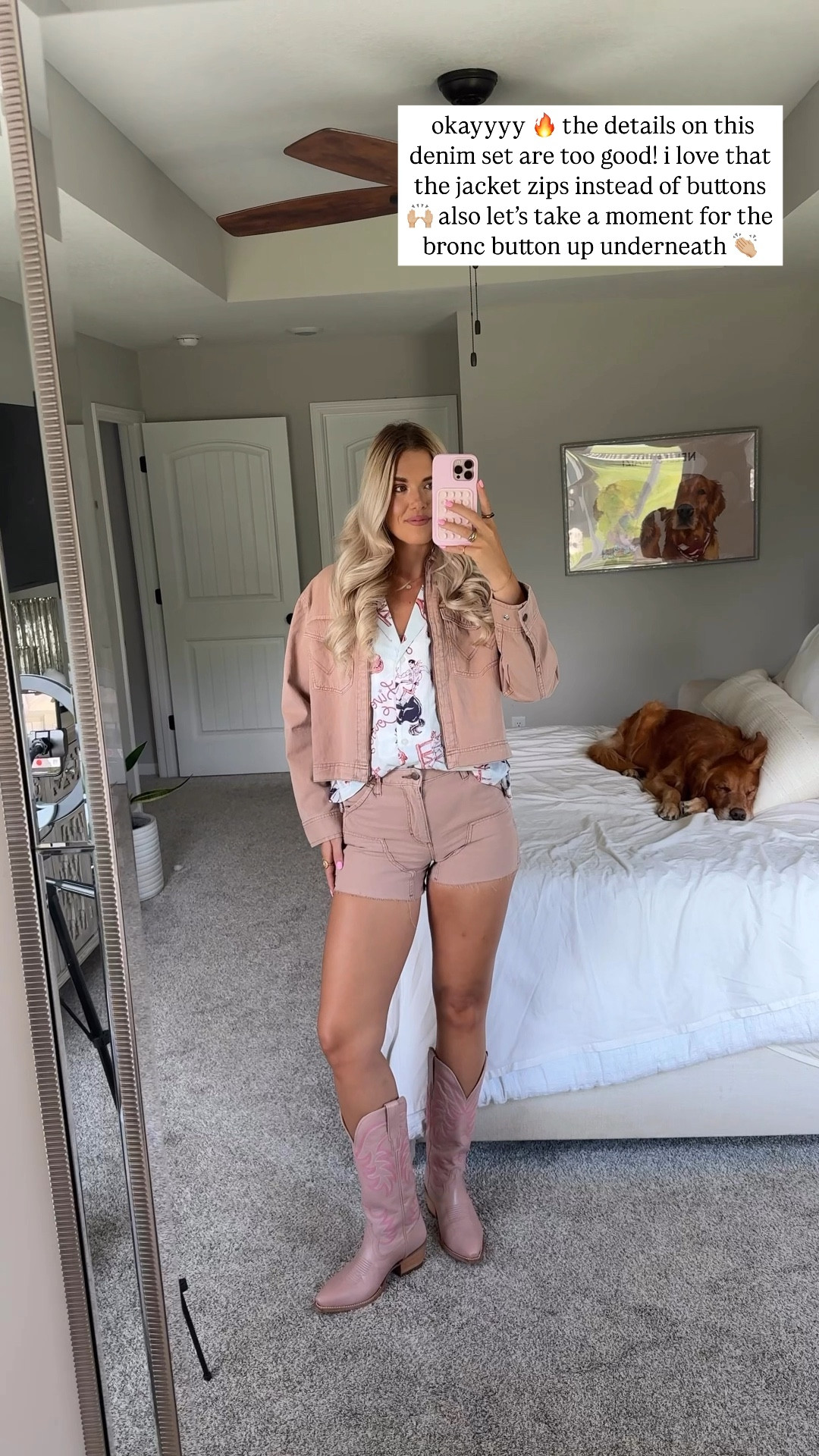 size small in jacket and size 26 in shorts! true to size in my opinion :) size small on top 

rodeo outfit inspo

#LTKFindsUnder50 #LTKStyleTip #LTKSeasonal