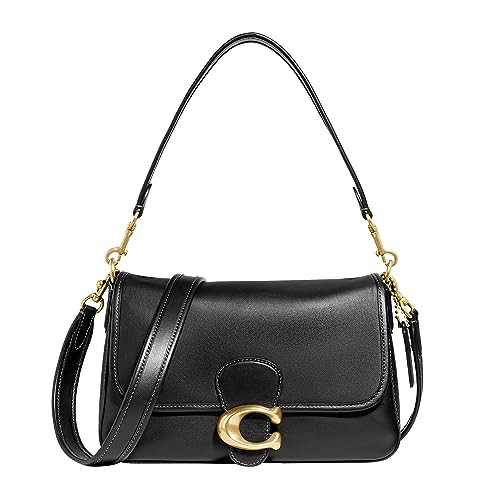COACH Soft Calf Leather Tabby Shoulder Bag, Black, One Size | Amazon (US)