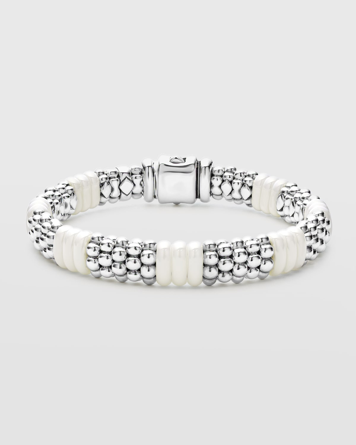 White Caviar White Ceramic 7 by 3 Stations 9mm Rope Bracelet | Neiman Marcus