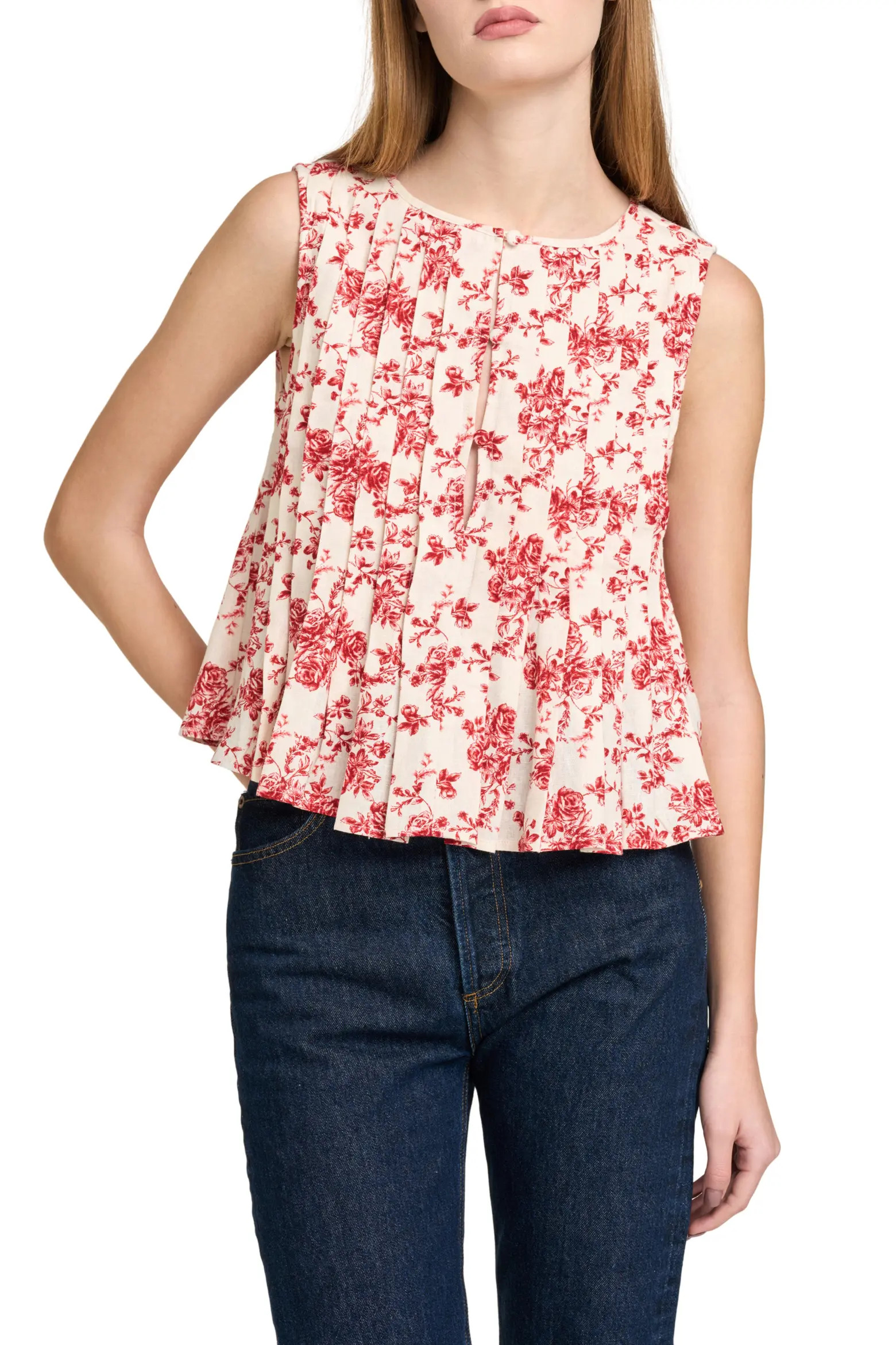Romy Floral Pleated Top (Women) | Nordstrom | Nordstrom