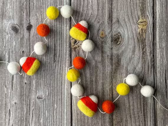 HALLOWEEN DECOR. Halloween Garland. Pom Poms Garland. Candy - Etsy Canada | Etsy (CAD)