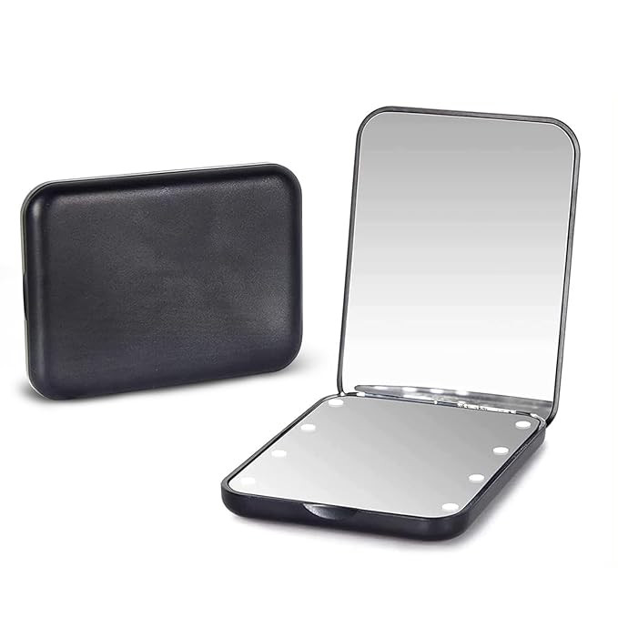 Kintion Pocket Mirror, 1X/3X Magnification LED Compact Travel Makeup Mirror with Light for Purse,... | Amazon (US)