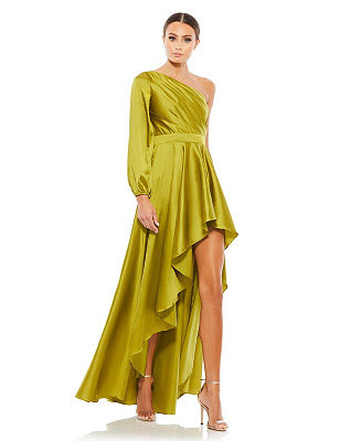 Women's Ieena High Low One Shoulder Flowy Gown | Macy's