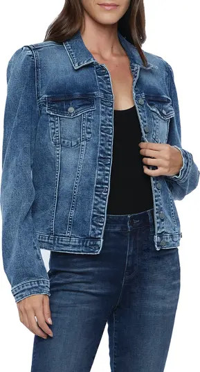 Wash Lab Puff Sleeve Denim Jacket | Nordstrom