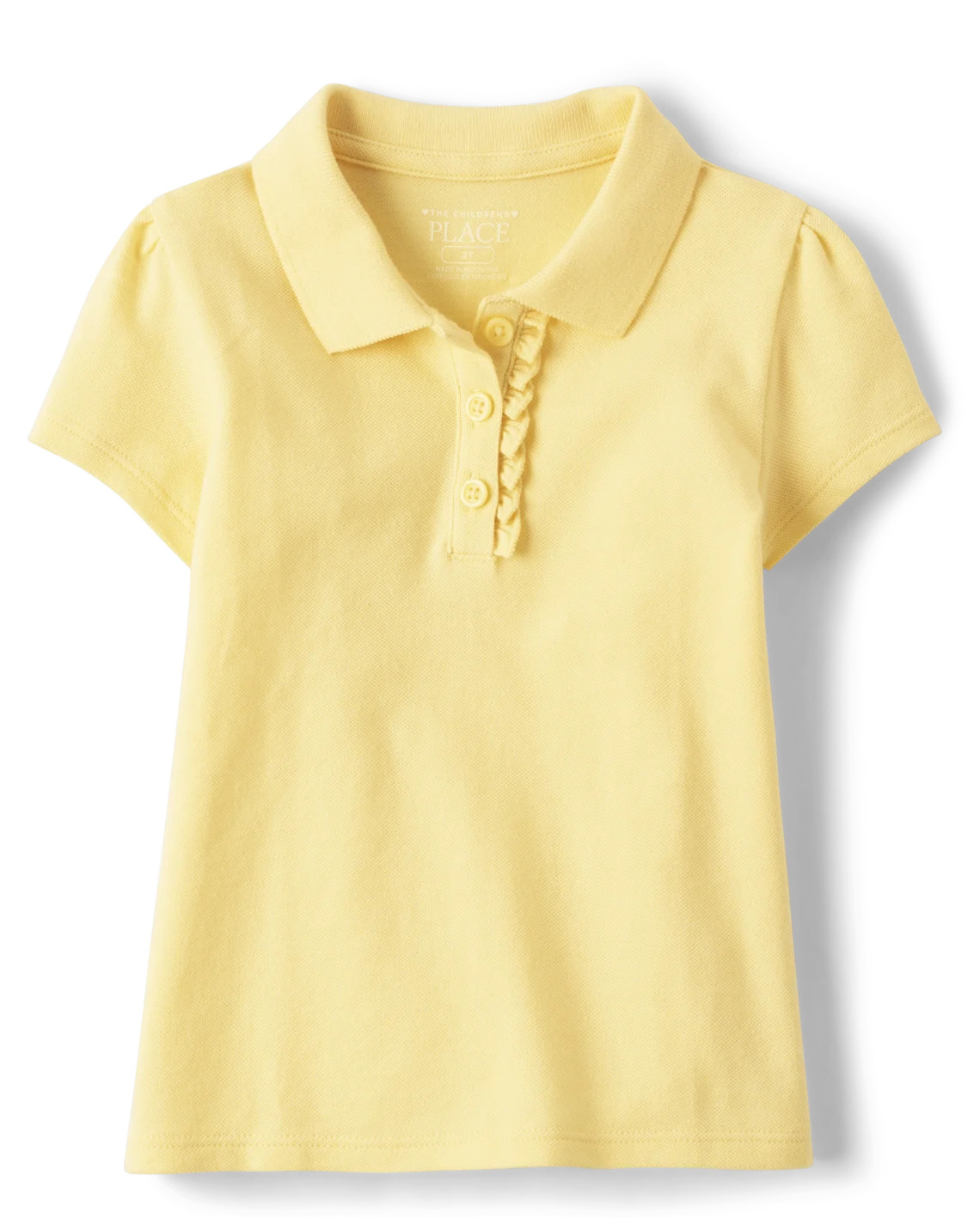 Toddler Girls Uniform Ruffle Soft Stretch Pique Polo - yellow | The Children's Place
