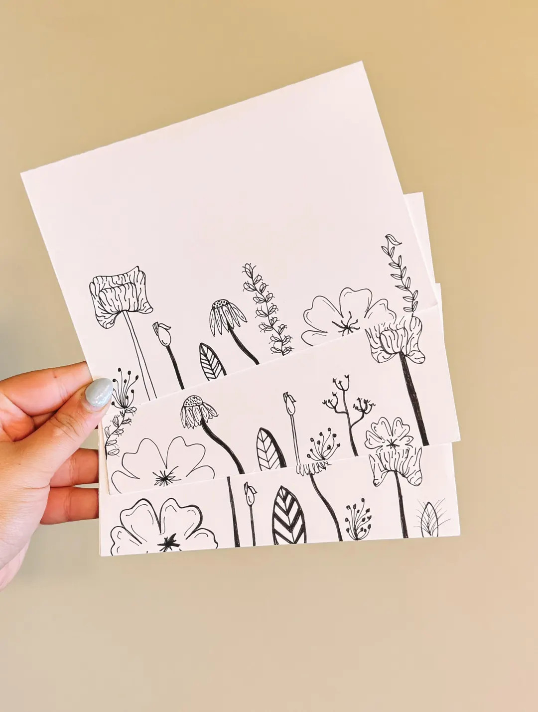 Wildflower Hand-sketched Card - Etsy | Etsy (US)