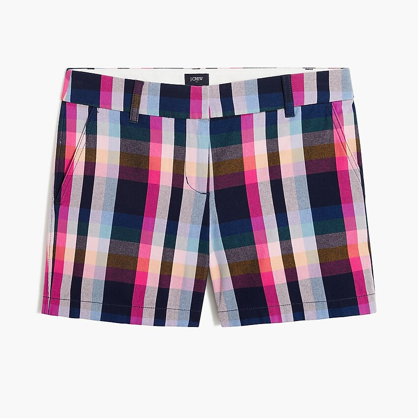 5" mixed-plaid classic chino short | J.Crew Factory