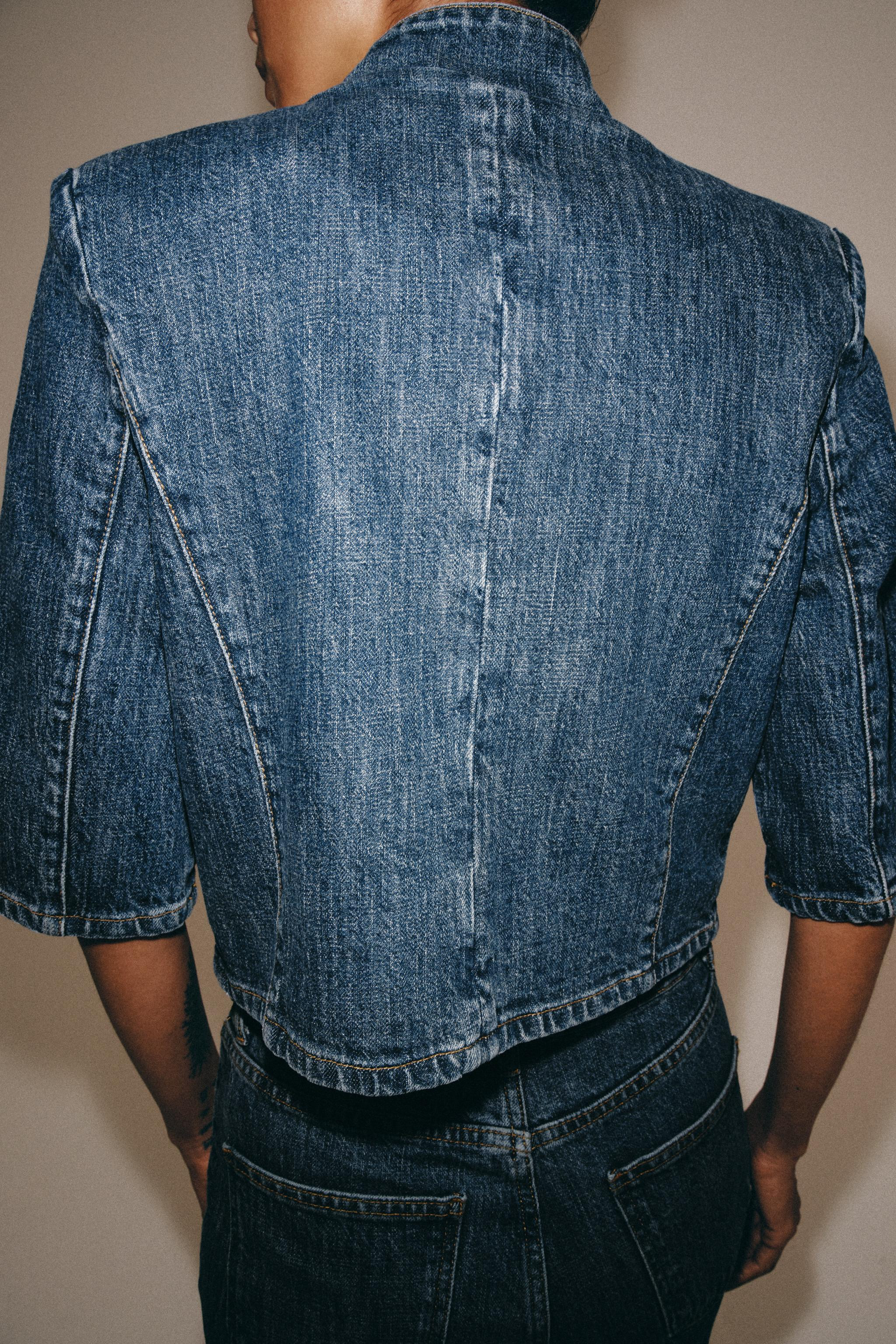 ZW COLLECTION CROPPED DENIM BLAZER | Zara UK