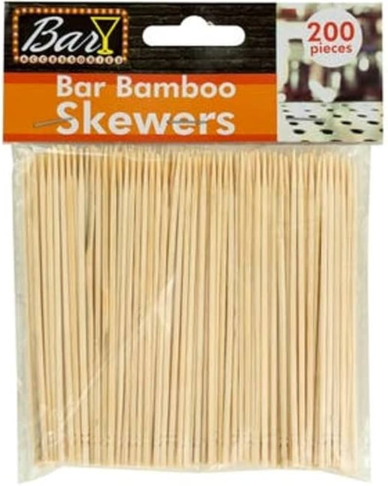 4" Natural Bamboo Wood Bar/Party Skewer Picks - 200 pack - Great for Cocktail Garnishes and Snack... | Amazon (US)