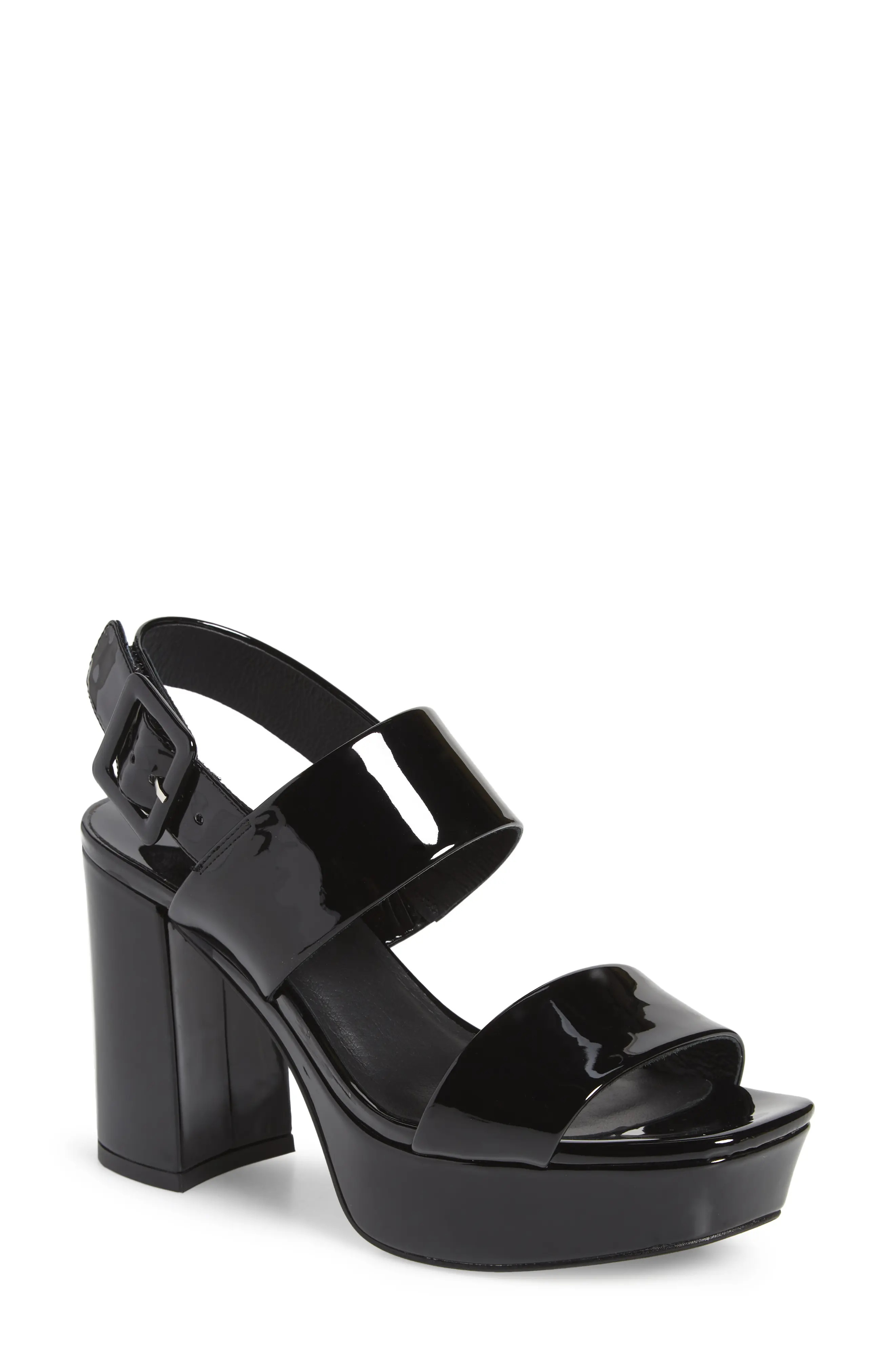 Jeffrey Campbell Ammaly Platform Slingback Sandal in Black Patent at Nordstrom, Size 8.5 | Nordstrom