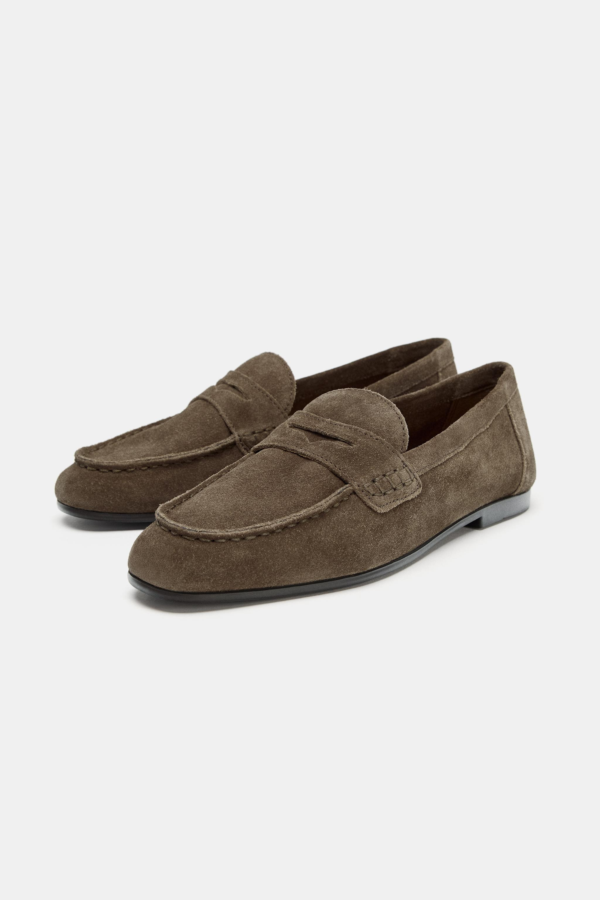 SPLIT LEATHER LOAFERS | Zara US