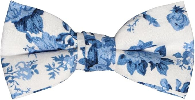 tiemart Boys' Cotton Floral Pre-tied Adjustable Bow Tie, For Baby to 10 Years Old | Amazon (US)
