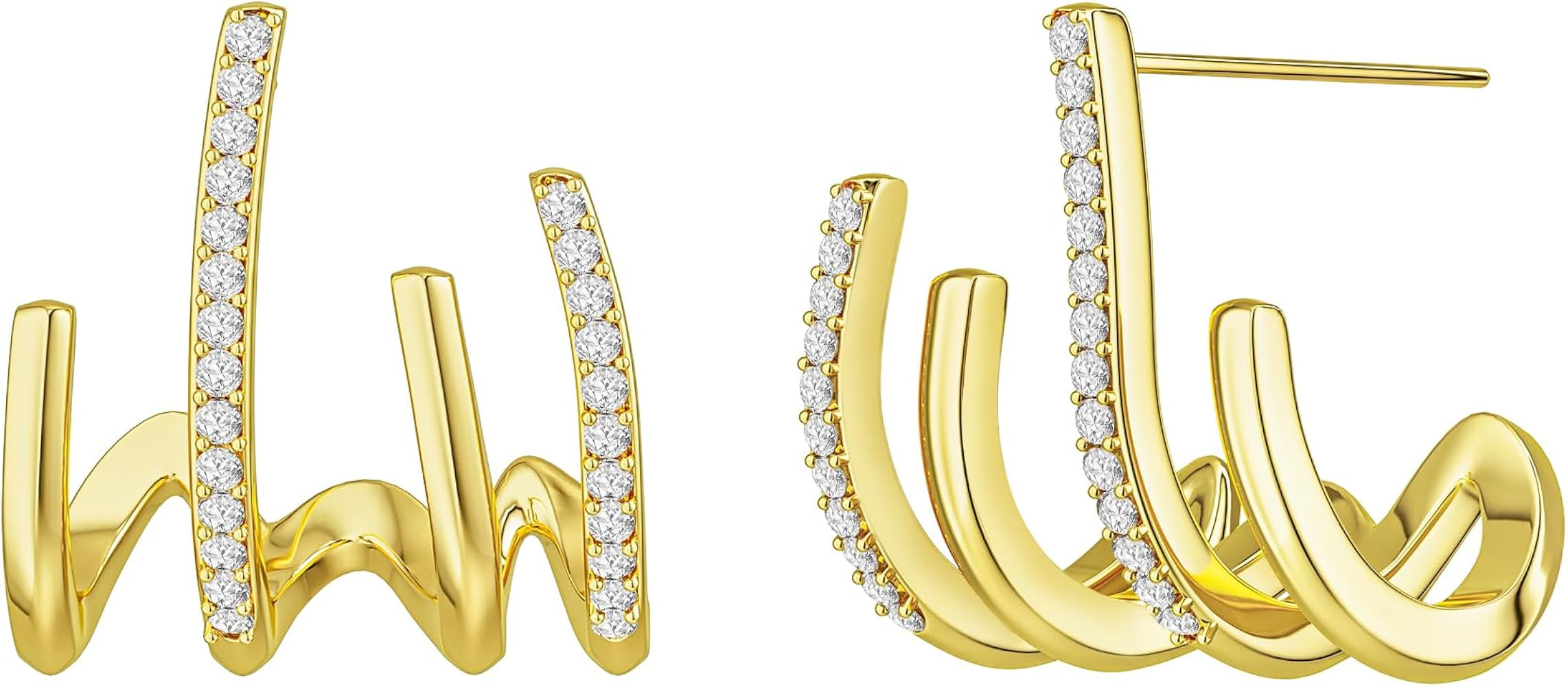 Tewiky Claw Earrings for Women, 14k Gold Plated/Sterling Silver Claw Earrings Cuff Hypoallergenic... | Amazon (US)