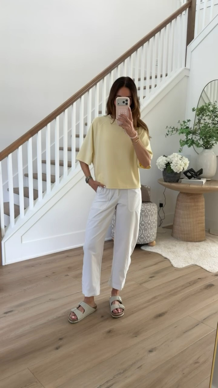 Athleta sale, 40% off shorts, tanks, dresses & swim.

casual chic outfit, yellow top outfit, white pants outfit, everyday summer style, effortless casual look, neutral outfit ideas, comfy casual fashion, spring summer outfit, minimalist wardrobe, casual weekend outfit

#LTKActive #LTKOver40 #LTKSaleAlert