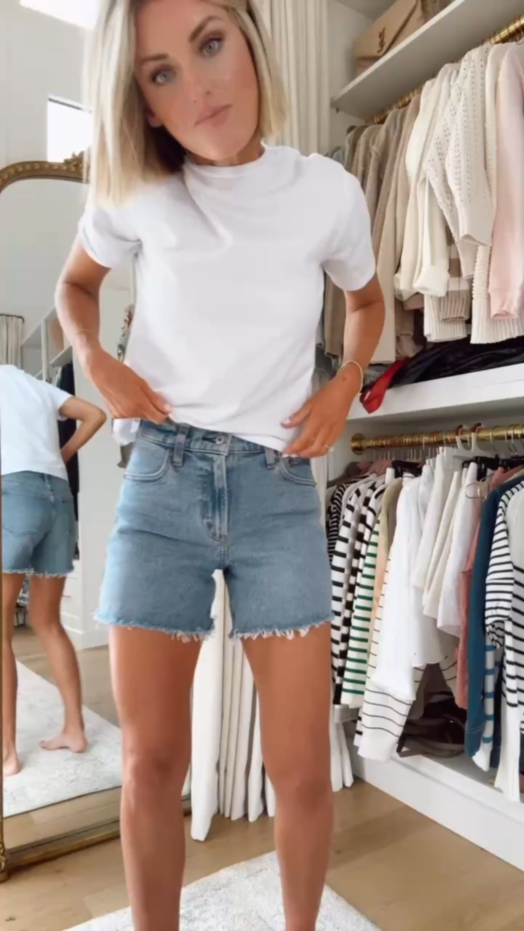 The best denim shorts! Great coverage and so stylish! I styled them with my favorite white tee! AFLOVERLY for an extra 15% off!

Wearing a 25 in the shorts and an XS in the shirt. 

Loverly Grey, denim shorts outfit, spring outfit, plain white tee outfit, closet staples 

#LTKStyleTip #LTKSeasonal #LTKTravel