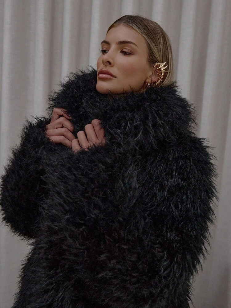 Oversized Longline Coat | SHEIN