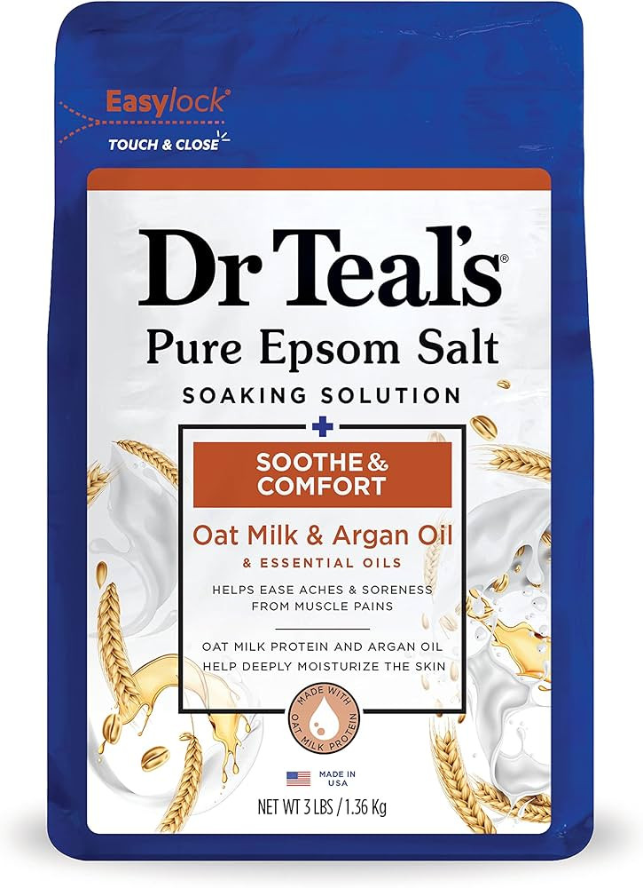 Dr Teal's Epsom Salt Magnesium Soak, Soothe & Comfort with Oat Milk & Argan Oil, 3 lbs | Amazon (US)